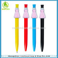 Promotional novelty plastic ballpoint pen with custom cartoon clip